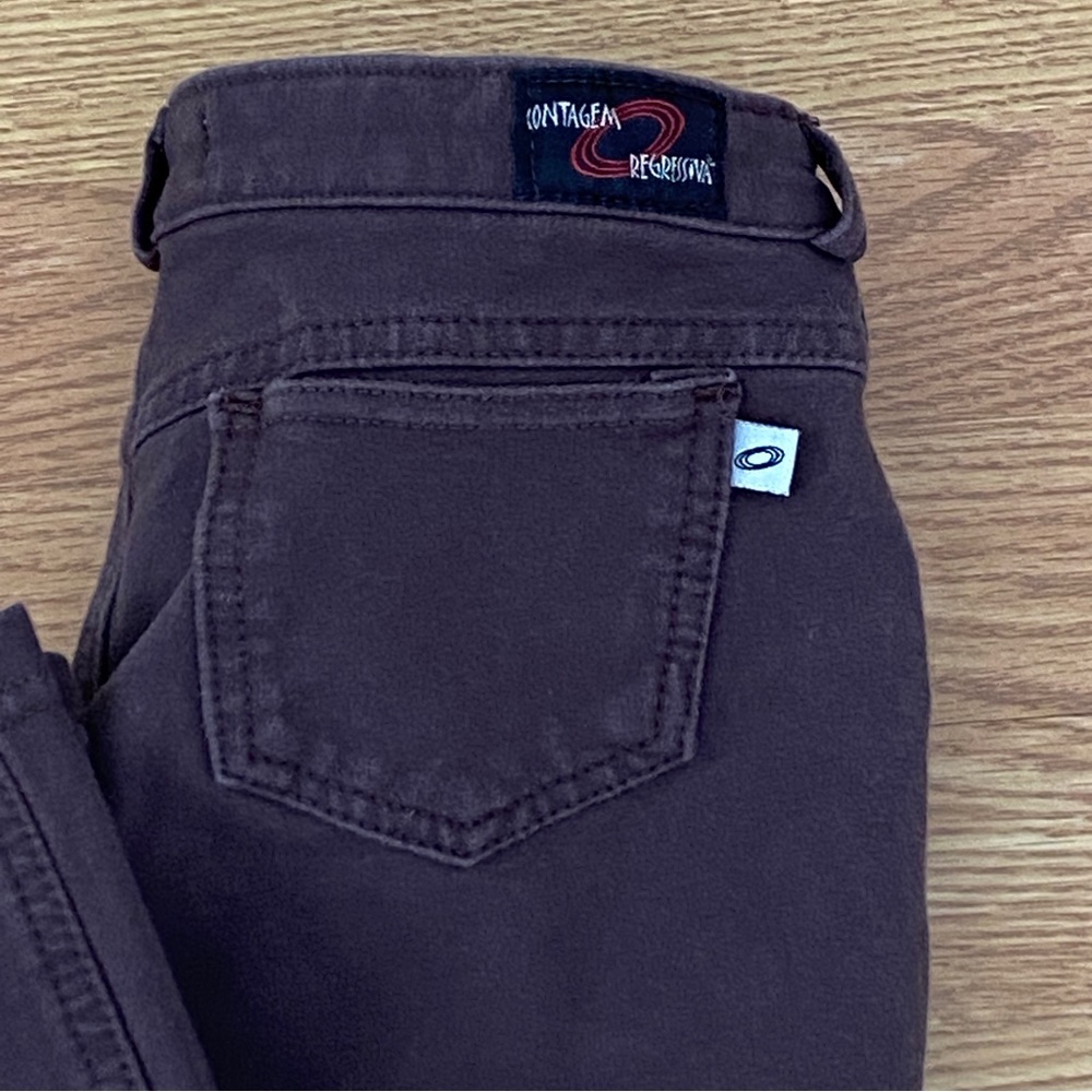 CONTAGEM BROWN PANTS SIZE 40 EU and US 10 WIDE LEG LOW RISE - Picture 10 of 11